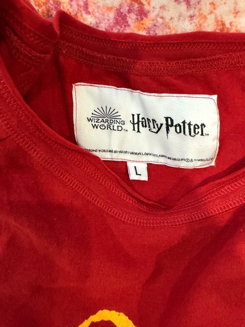 Harry Potter Team Quidditch Pajama Set Women’s Large Red Top Glasses Print Pants - Picture 2 of 2